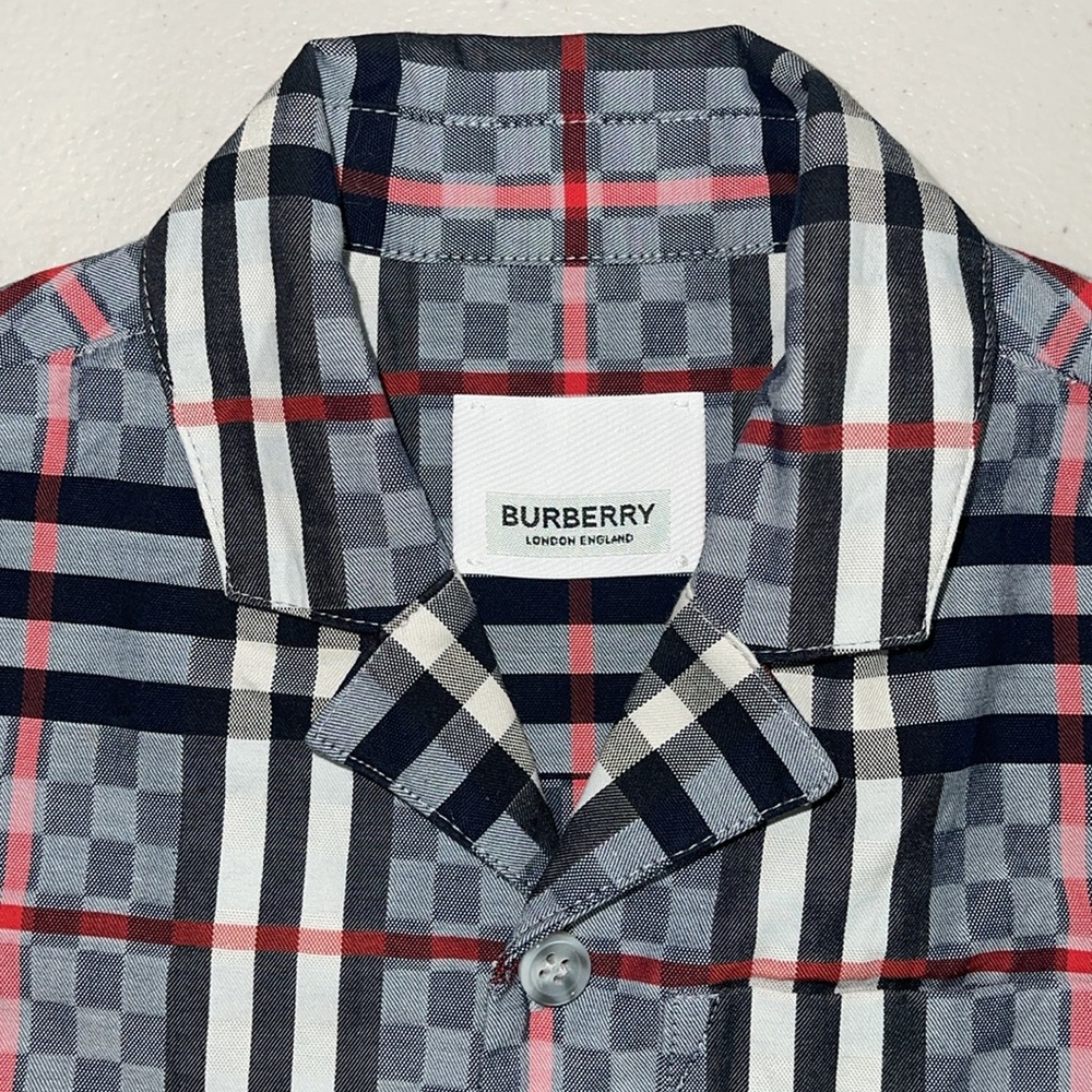 Burberry Toddler Boy Button-Up Shirt Plaid Check Collared 3T - Like New - Picture 3 of 12